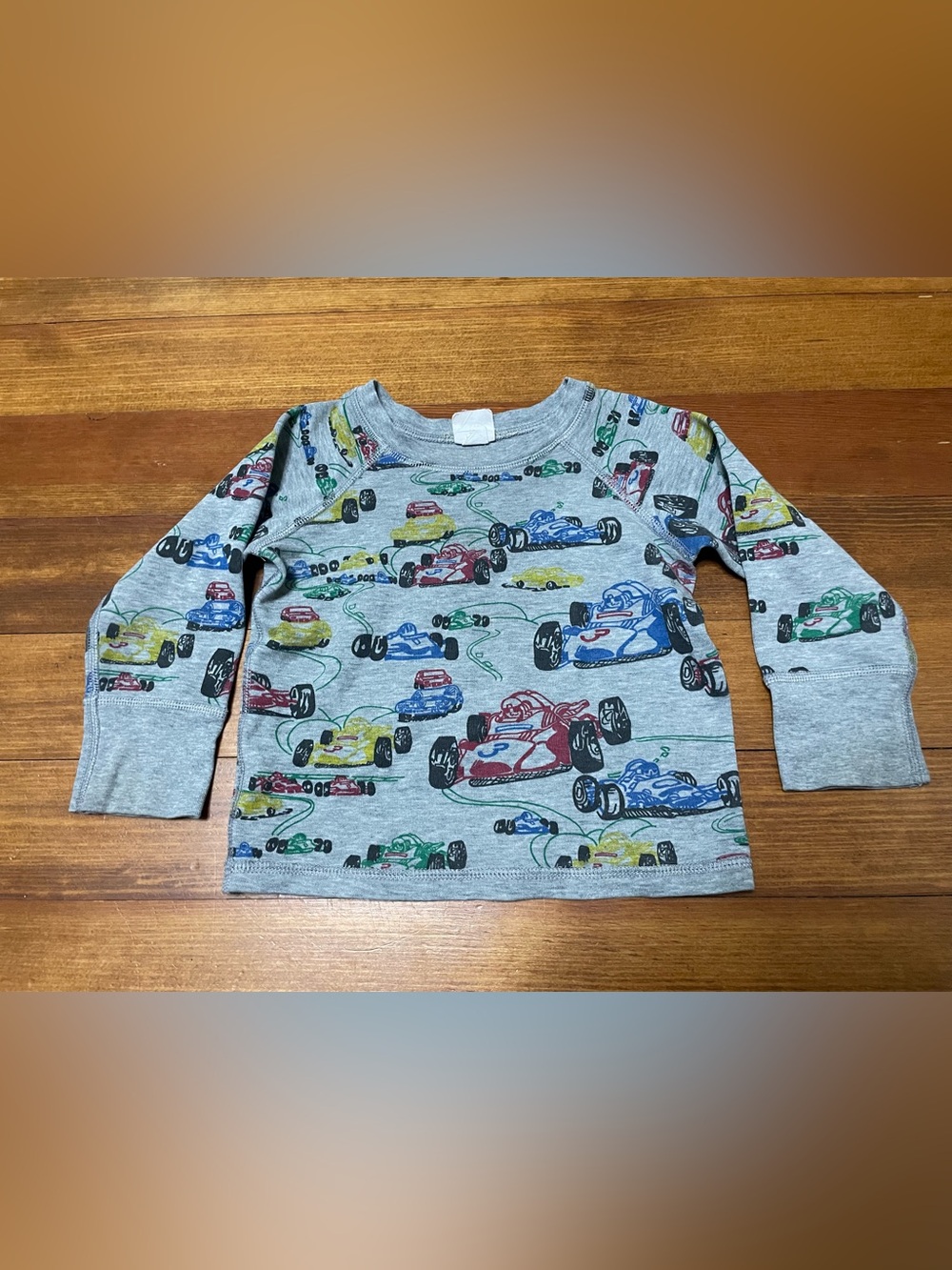 Hanna Andersson Grey Race Car Print Long Sleeve Sweatshirt Size 2T